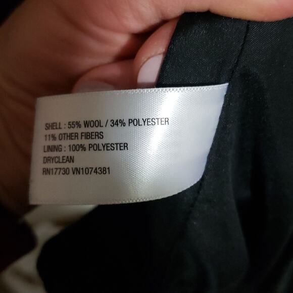 Mossimo Supply Co. Black Peacoat with Zipper Closure and Ruffle - Picture 5 of 9